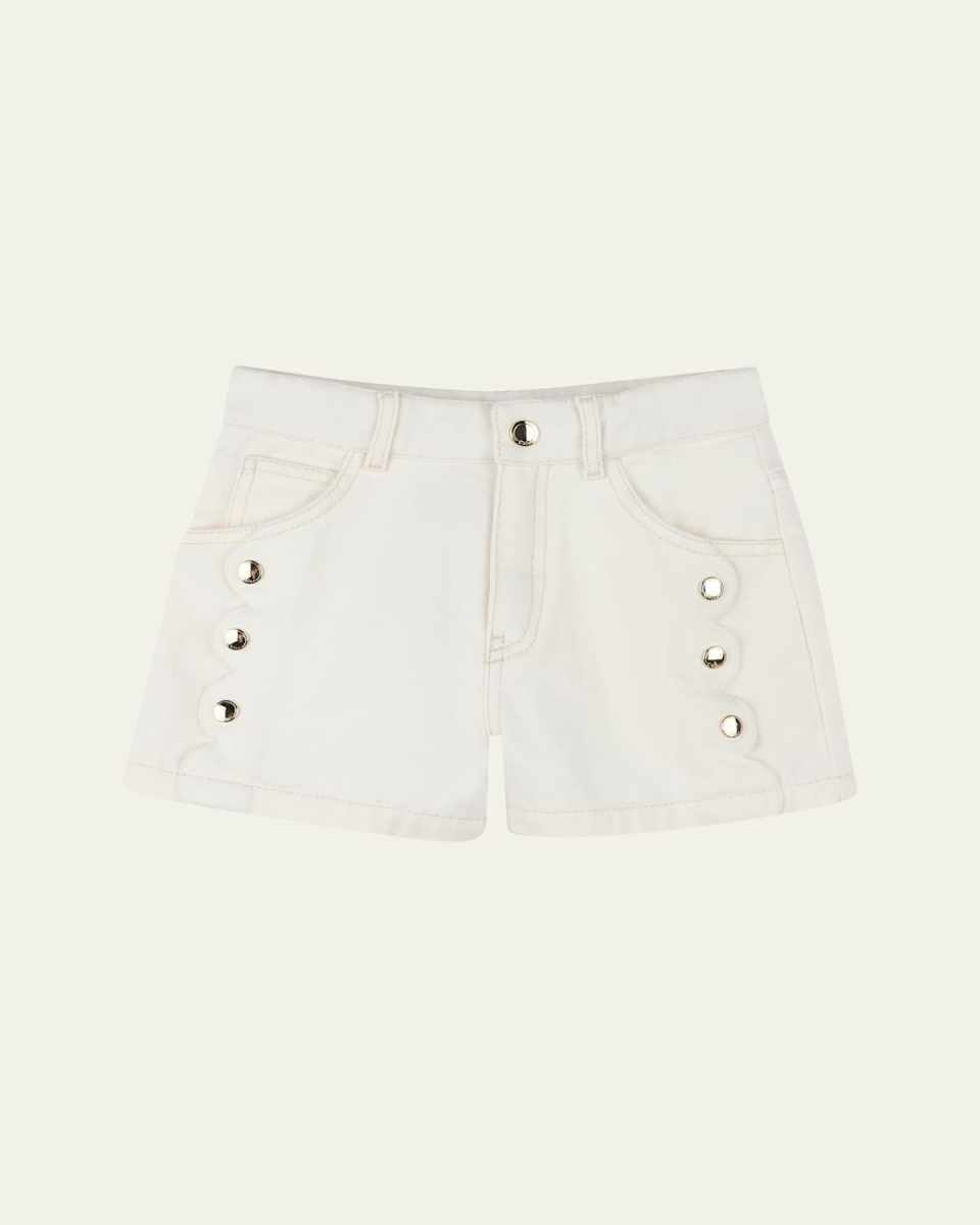Girl's Denim Studded Shorts, Size 4-6